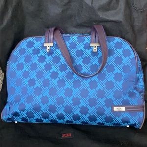 Tumi blue signature logo tote